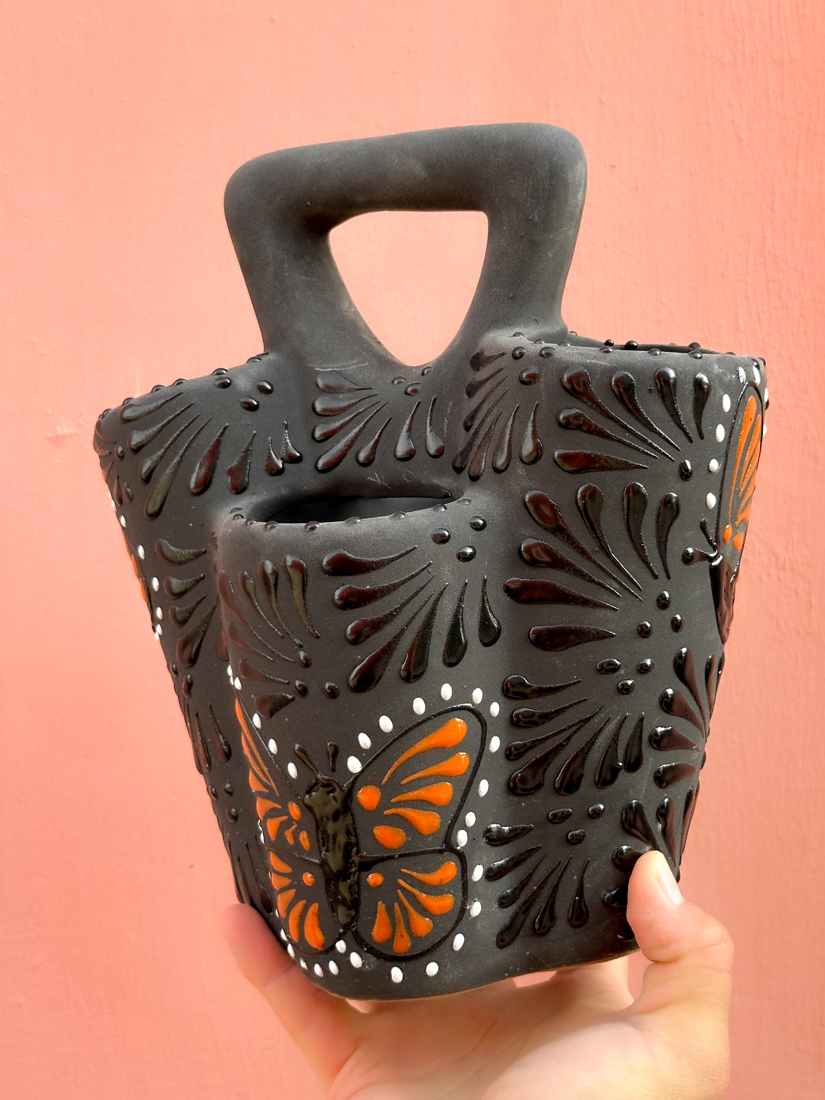 Porta Cubiertos Mariposa Monarca Negro -  PREVENTA (6 a 12 SEMANAS)