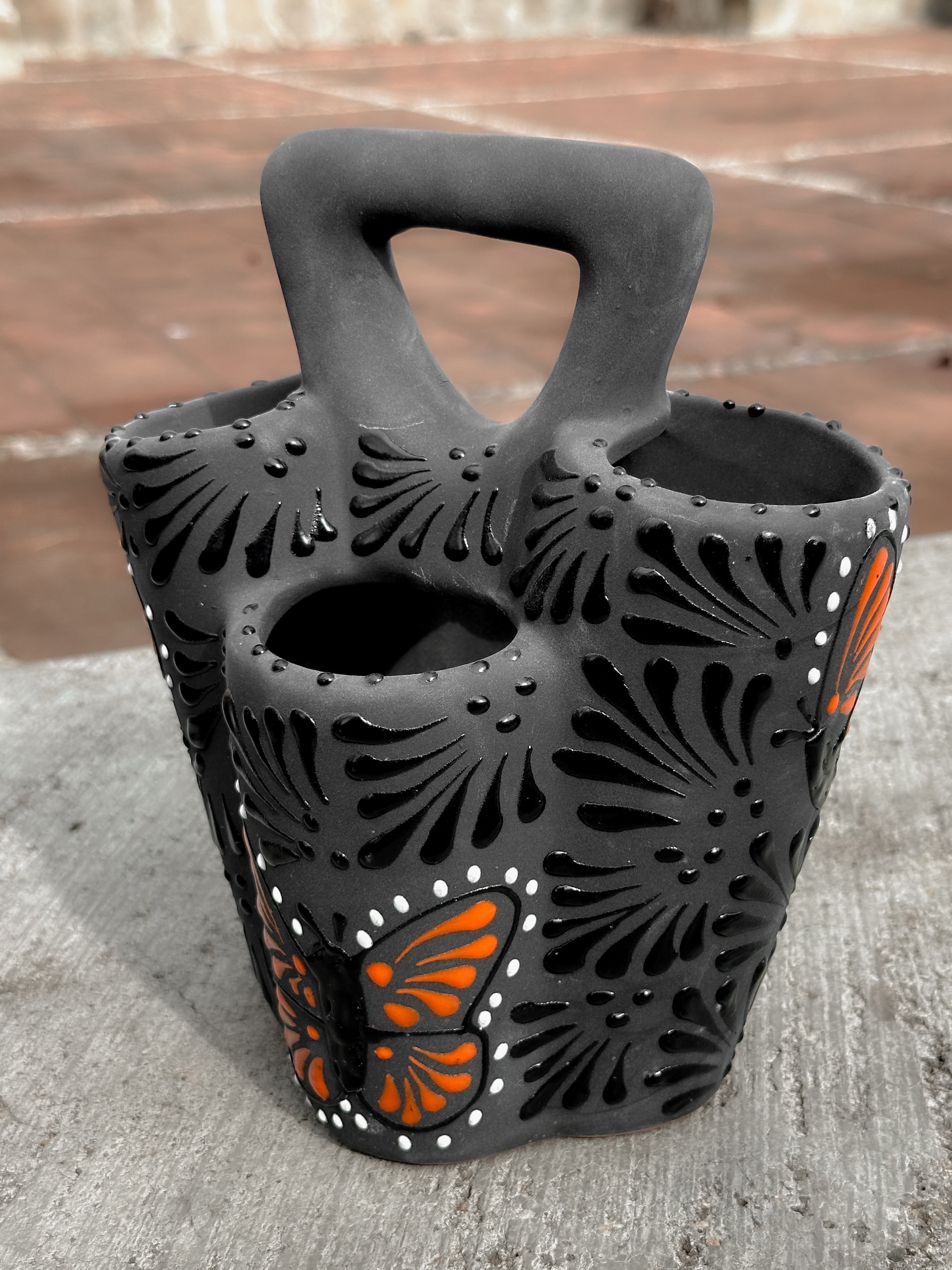 Porta Cubiertos Mariposa Monarca Negro -  PREVENTA (6 a 12 SEMANAS)