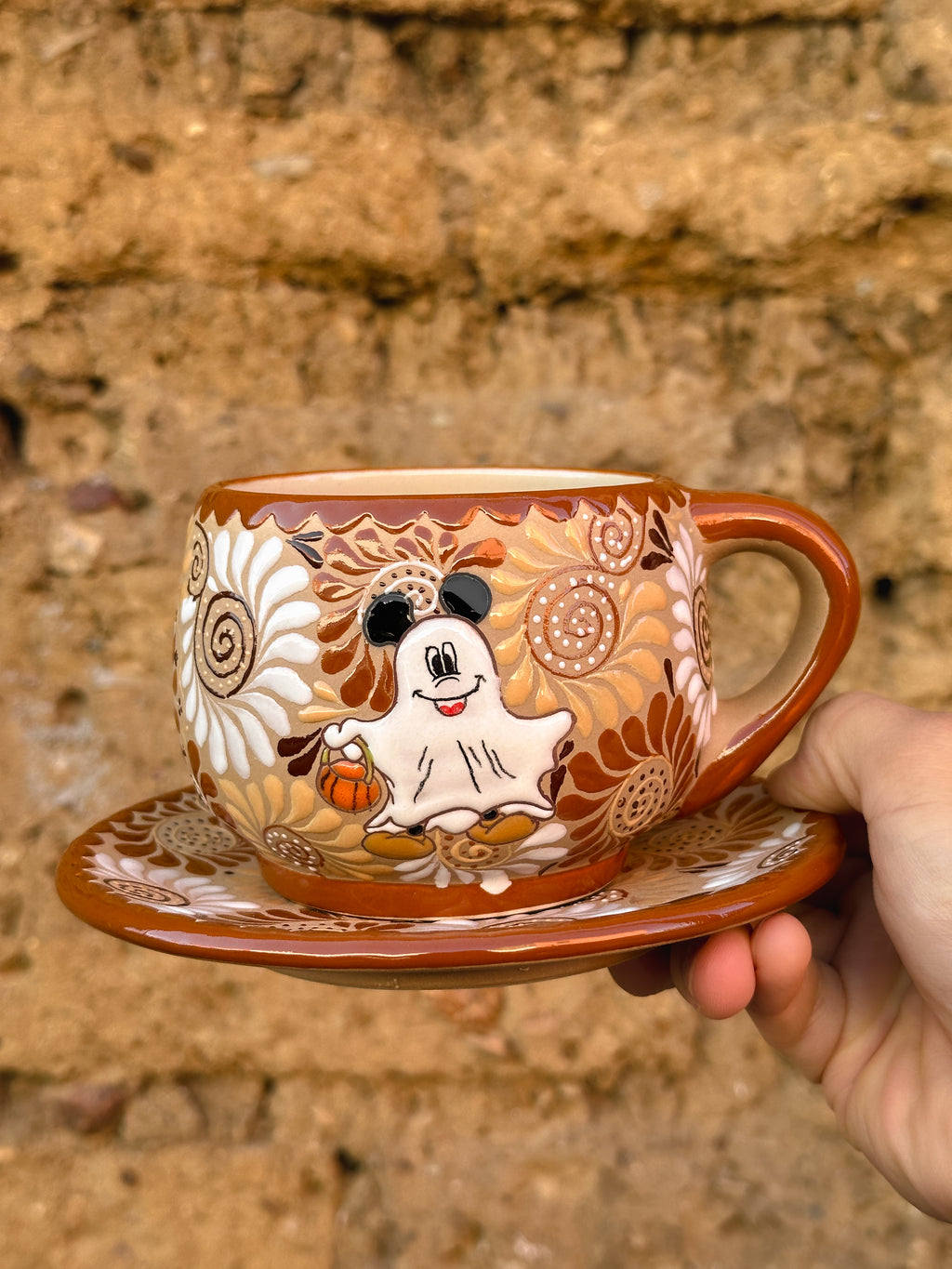 Juego de Taza con Plato Ratón Fantasma - PREVENTA (6 a 12 SEMANAS)