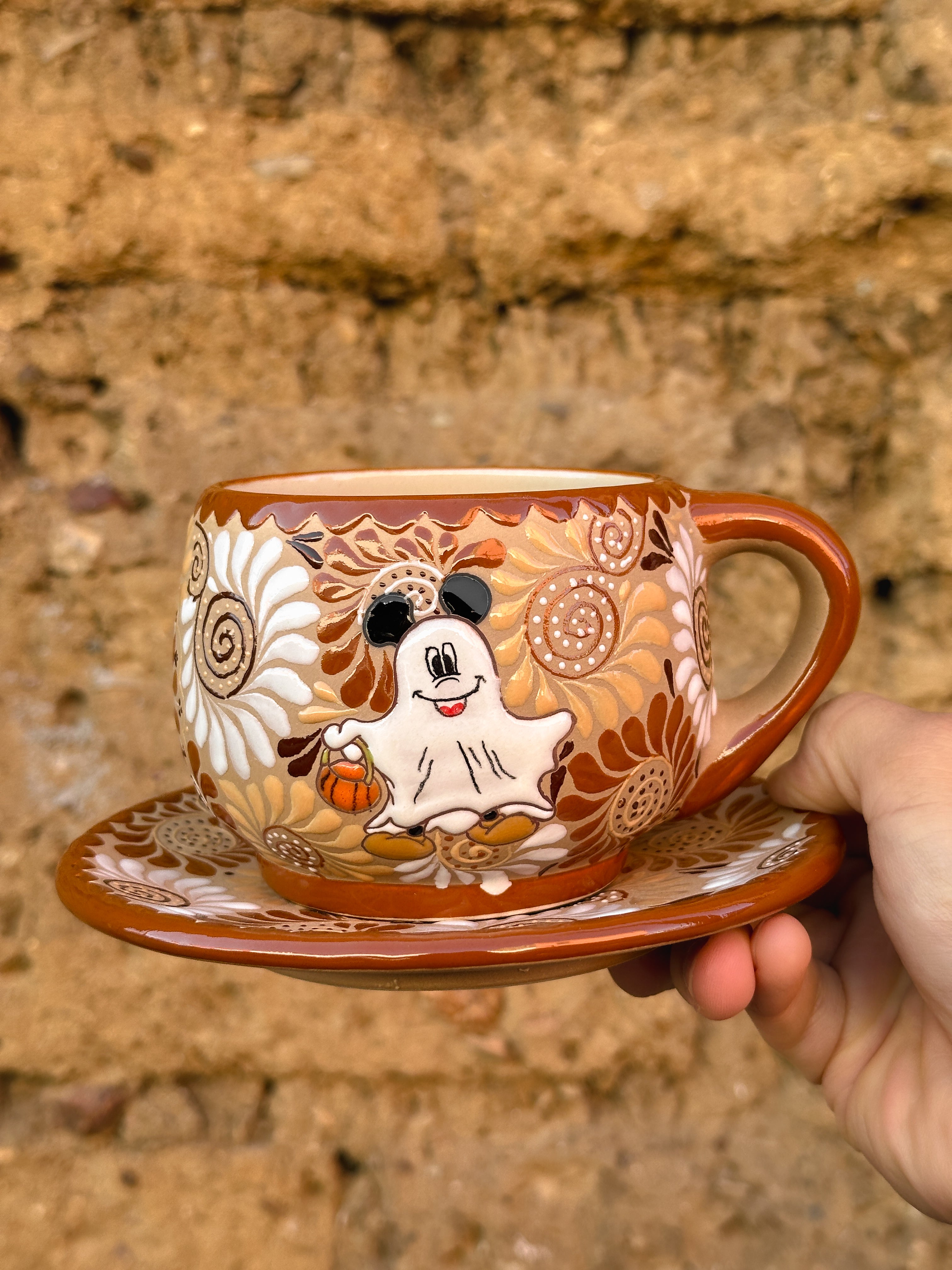Juego de Taza con Plato Ratón Fantasma - PREVENTA (6 a 12 SEMANAS)