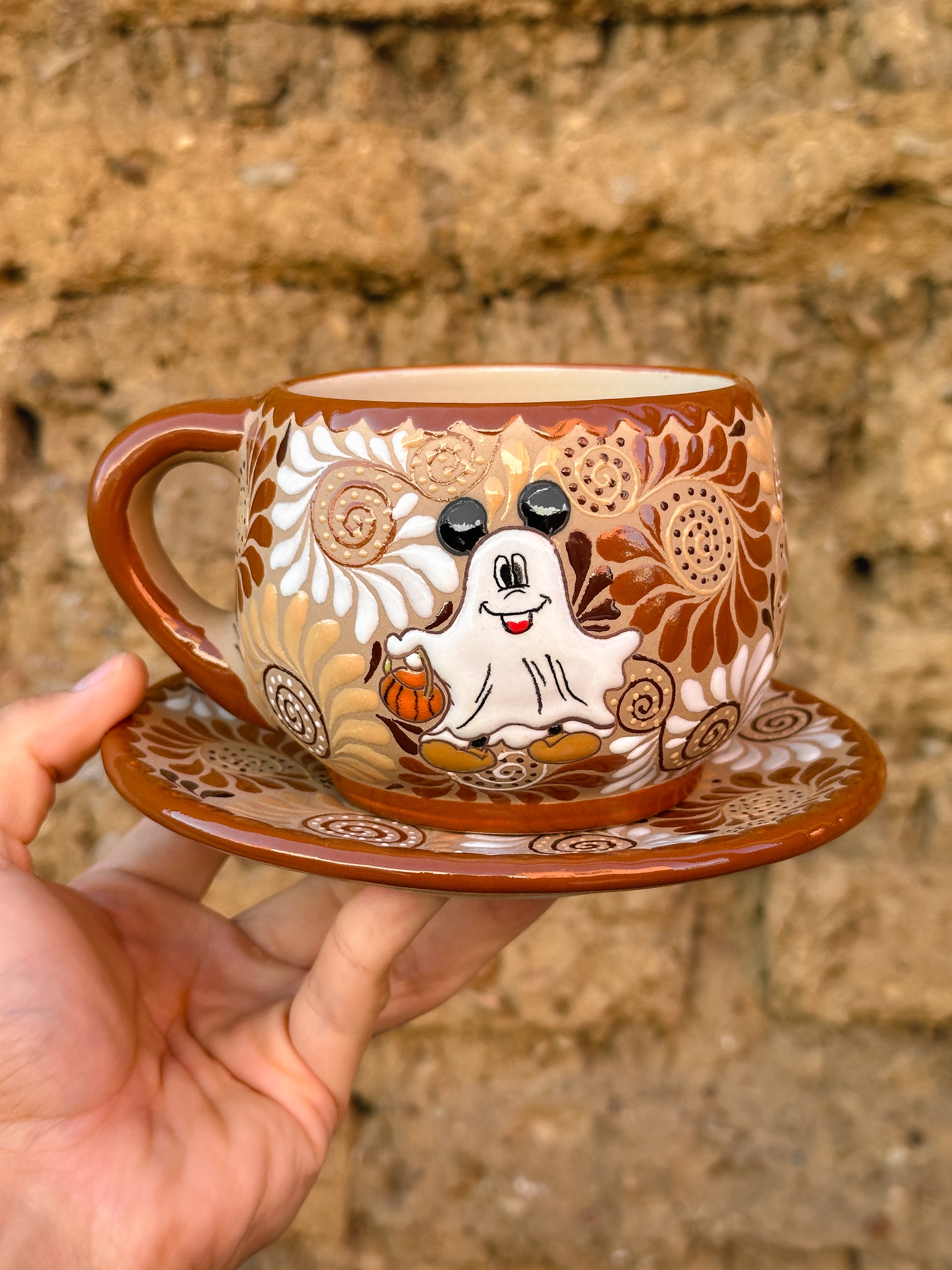 Juego de Taza con Plato Ratón Fantasma - PREVENTA (6 a 12 SEMANAS)