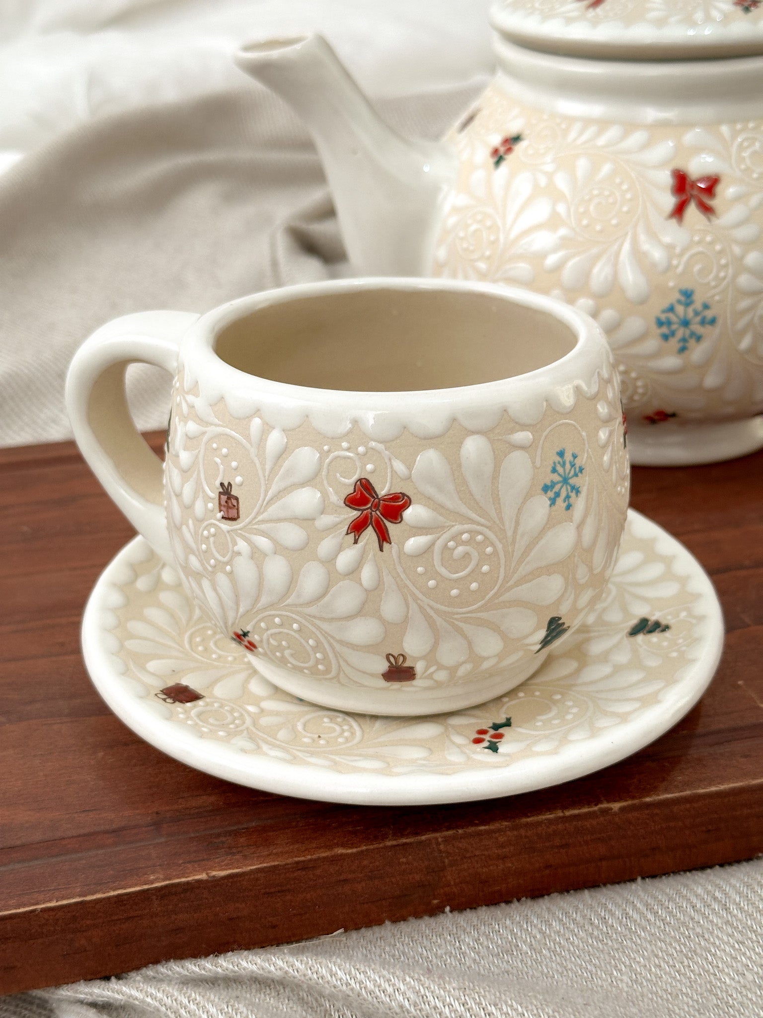 Set de Taza y Plato Navideño