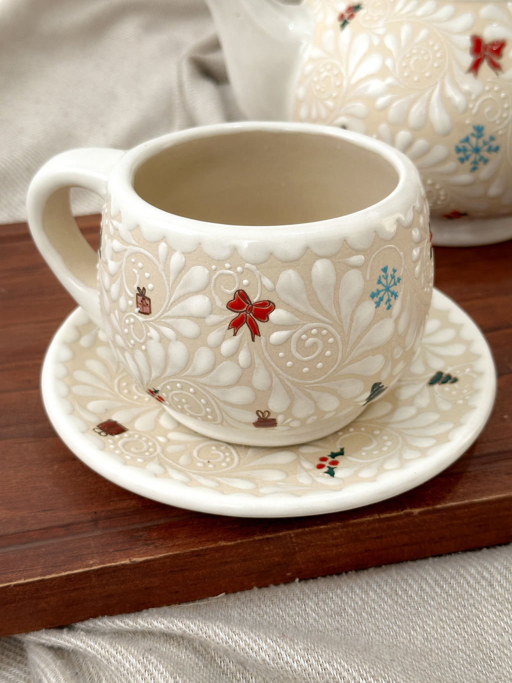 Set de Taza y Plato Navideño PREVENTA (6 a 12 SEMANAS)