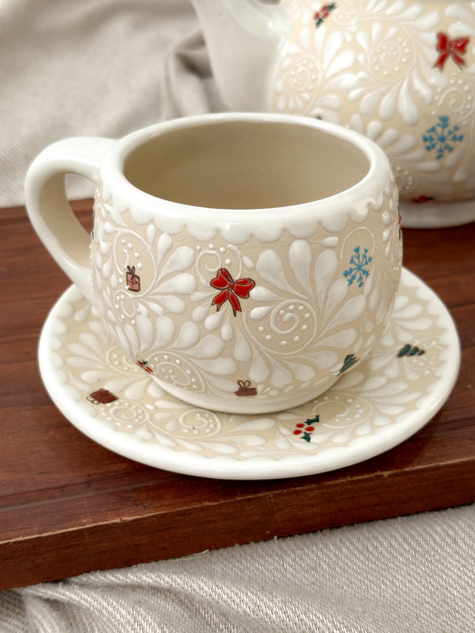Set de Taza y Plato Navideño