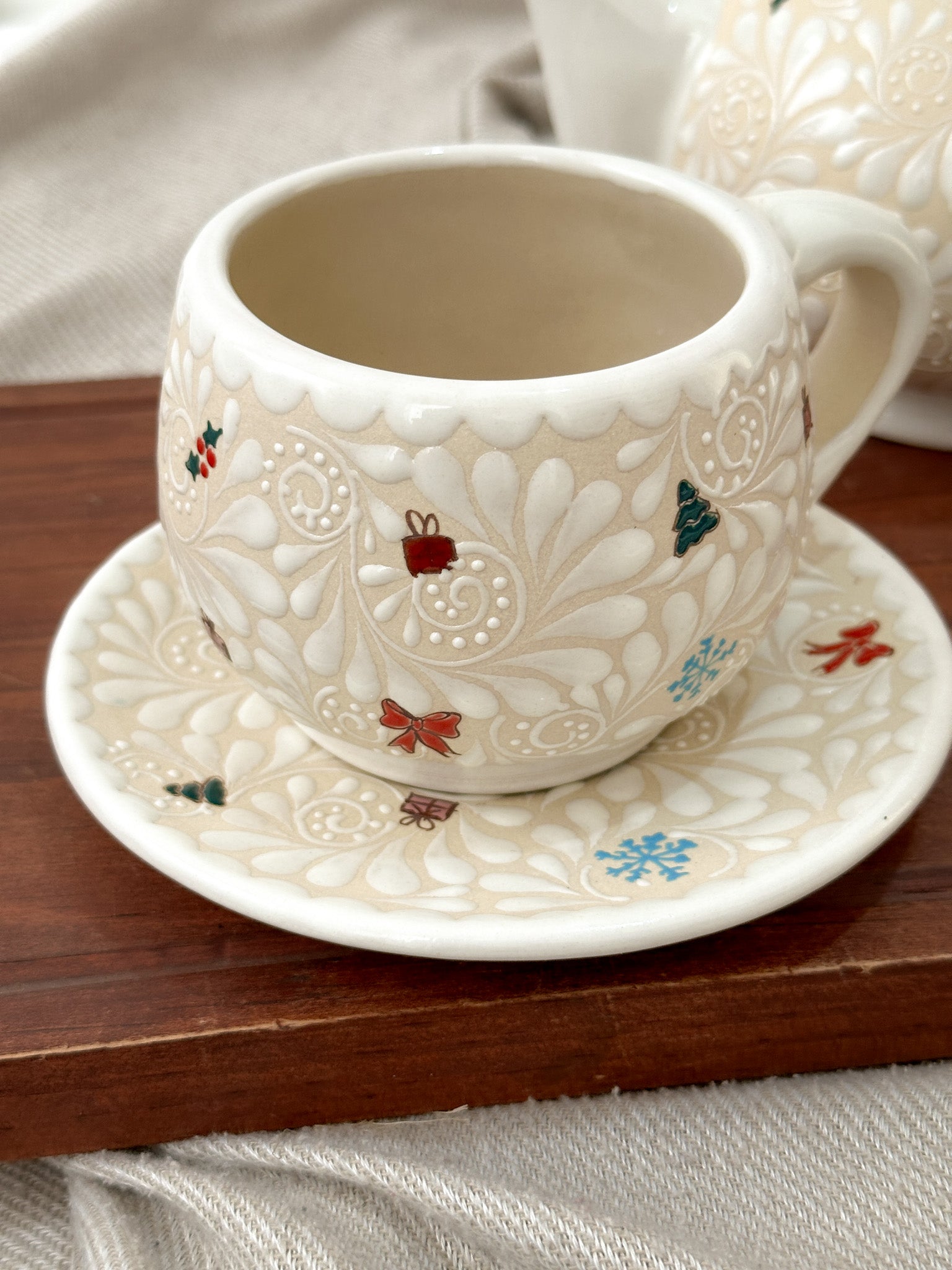 Set de Taza y Plato Navideño