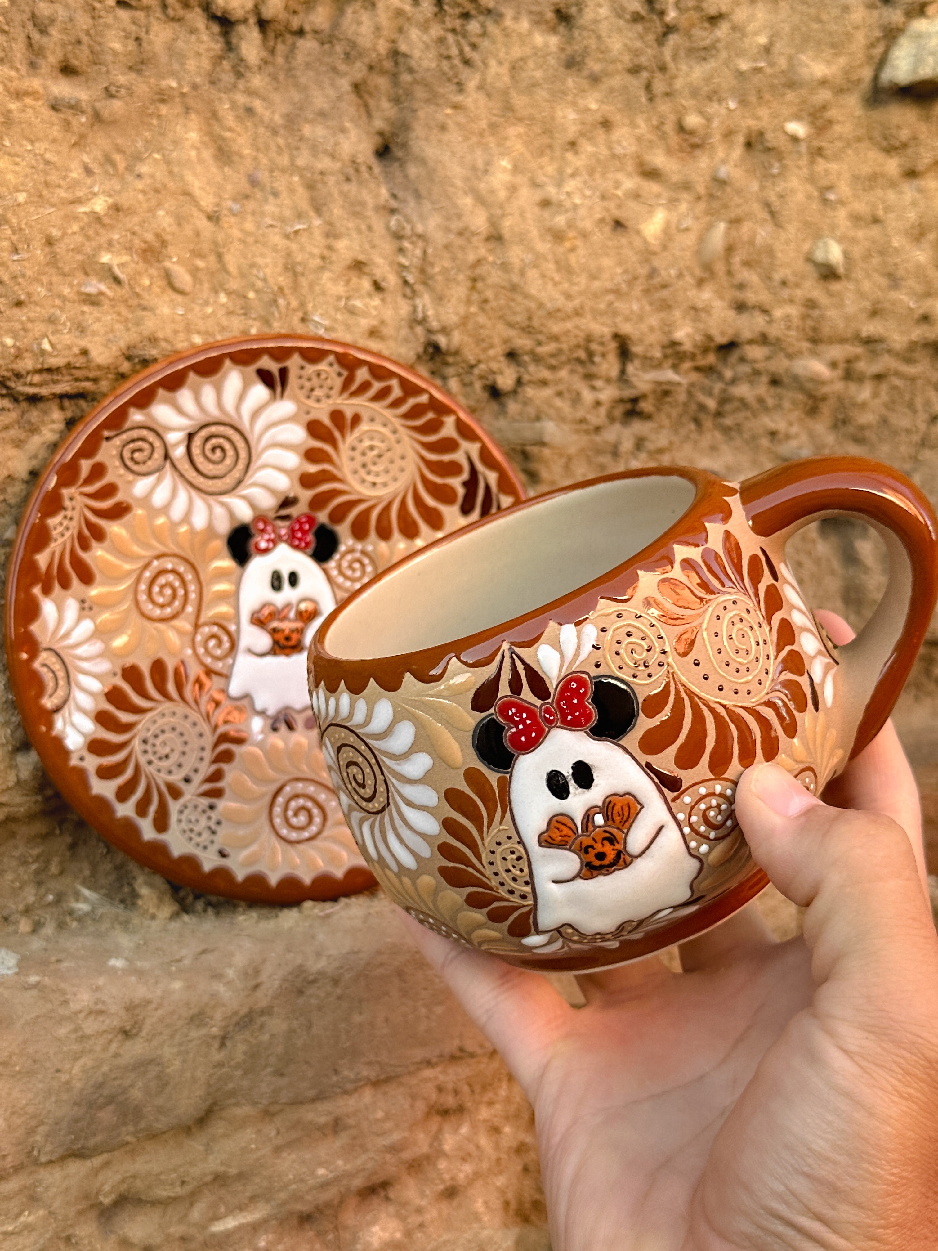 Juego de Taza con Plato Minnie Fantasma - PREVENTA (6 a 12 SEMANAS)