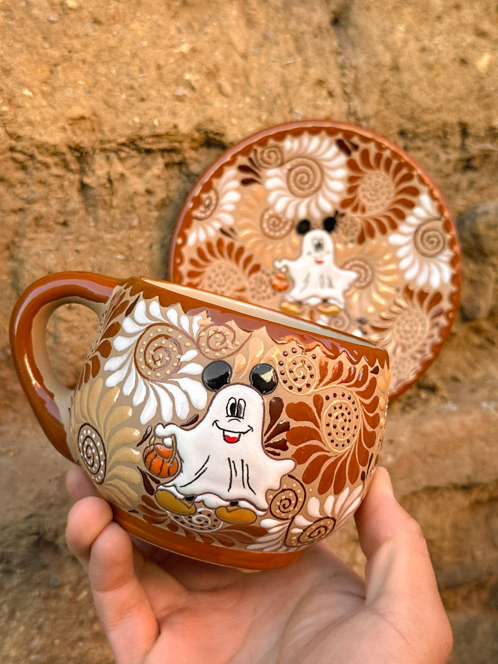 Juego de Taza con Plato Ratón Fantasma - PREVENTA (6 a 12 SEMANAS)