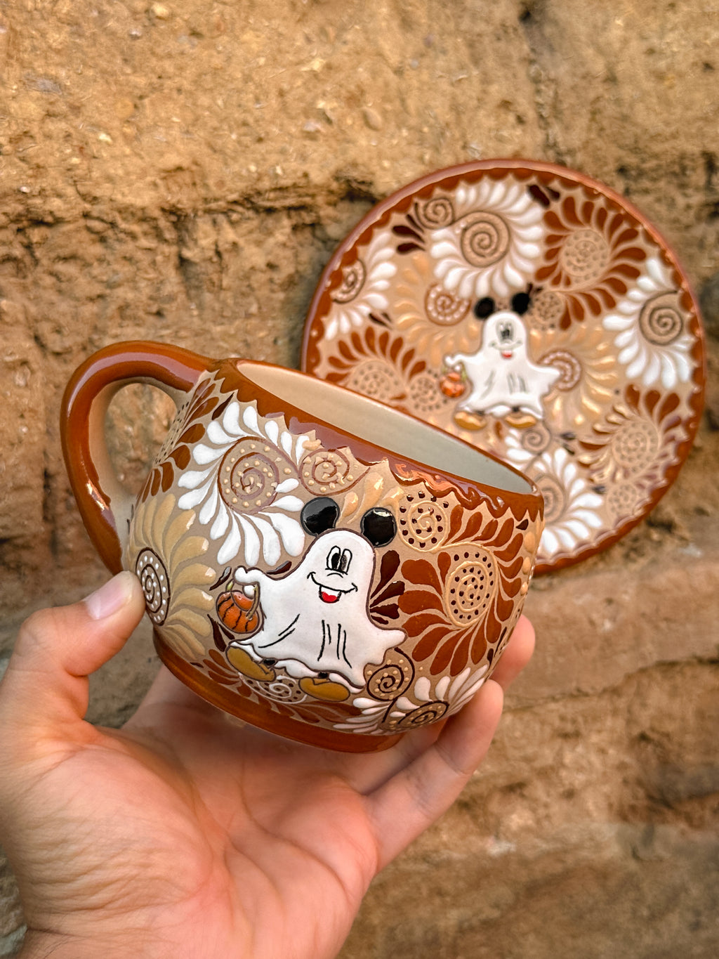 Juego de Taza con Plato Ratón Fantasma - PREVENTA (6 a 12 SEMANAS)