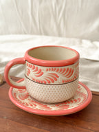 Juego de Taza y Plato Raíces Coral - PREVENTA (6 a 12 SEMANAS)