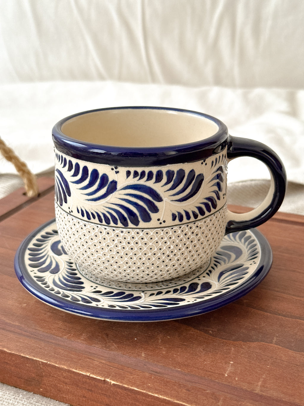 Juego de Taza y Plato Raíces Azul - PREVENTA (6 a 12 SEMANAS)