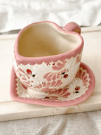 Juego de Taza con Plato Tulipanes Corazon - PREVENTA (6 a 12 SEMANAS)