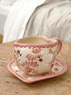 Juego de Taza con Plato Tulipanes Corazon - PREVENTA (6 a 12 SEMANAS)