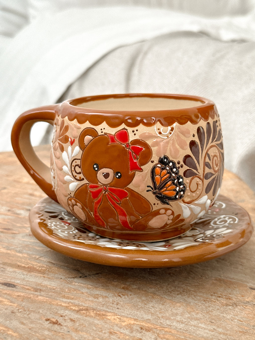 Juego de Taza con Plato Osito Romance - PREVENTA (6 a 12 SEMANAS)