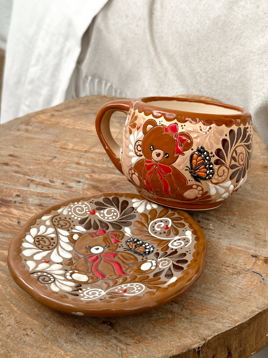 Juego de Taza con Plato Osito Romance - PREVENTA (6 a 12 SEMANAS)