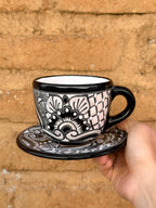 Set de Plato y Taza de Talavera Negra - PREVENTA (6 a 12 SEMANAS)