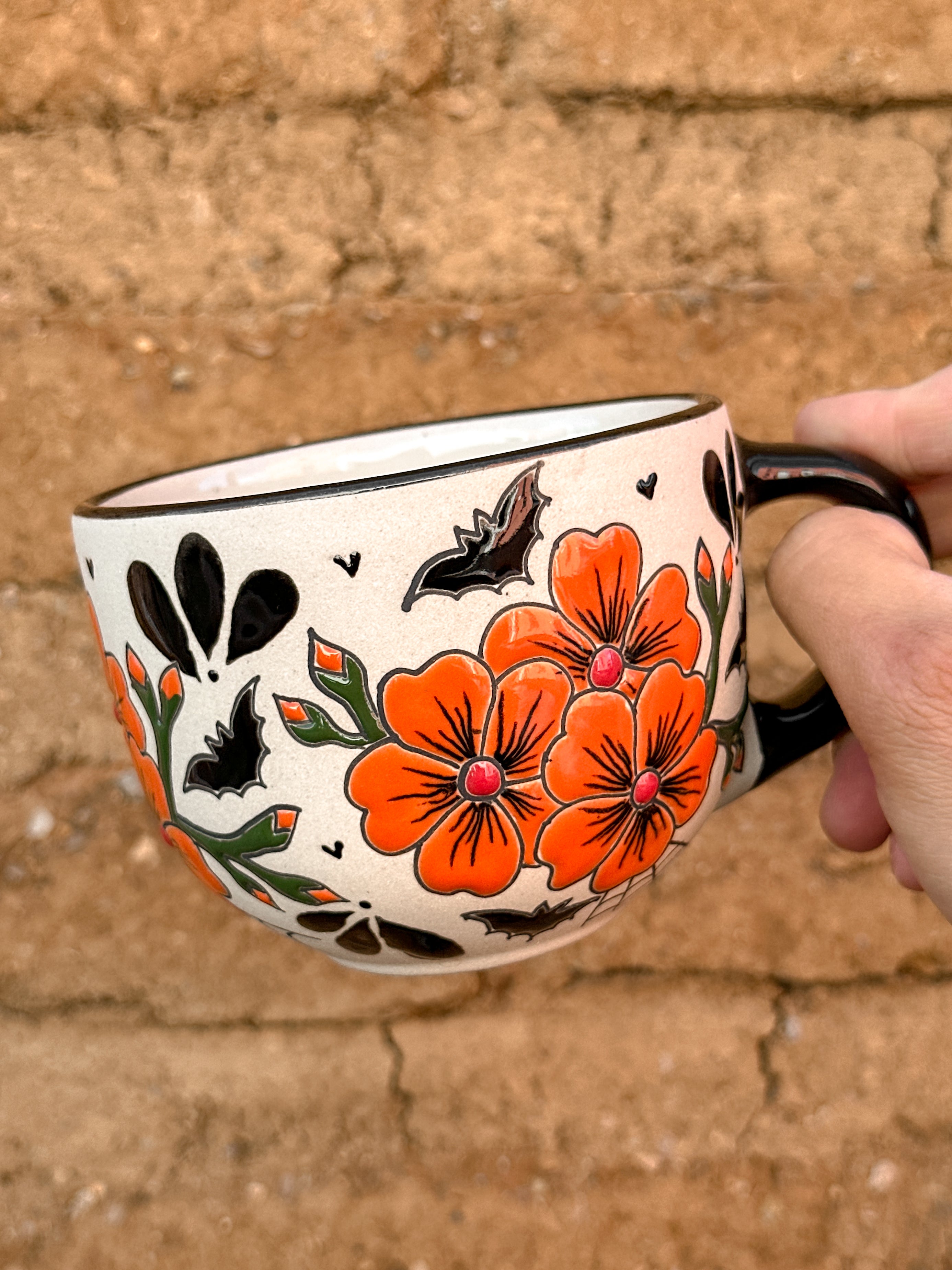 Juego de Taza con Plato Flores y Murciélagos - PREVENTA (6 a 12 SEMANAS)