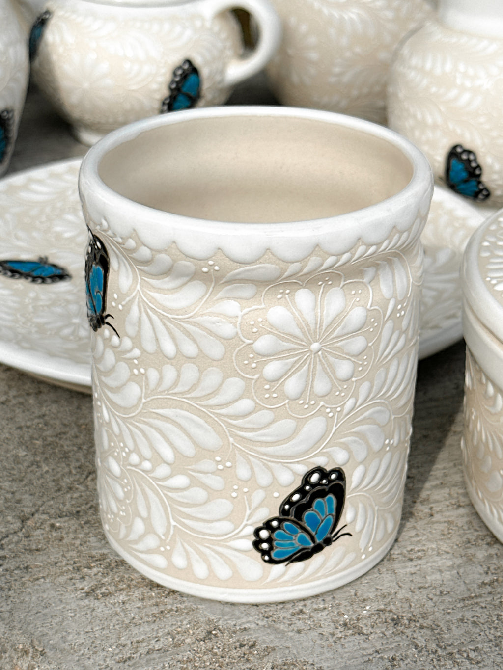 Vaso Multiusos Mariposa Azul - PREVENTA (6 a 12 SEMANAS)