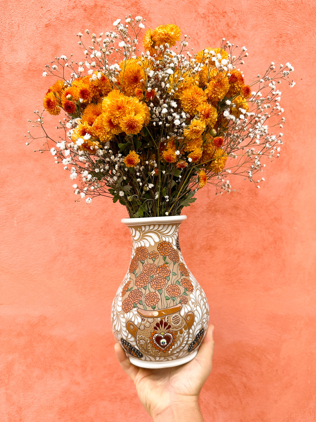 Florero Cempasuchil - PREVENTA (6 a 12 SEMANAS)
