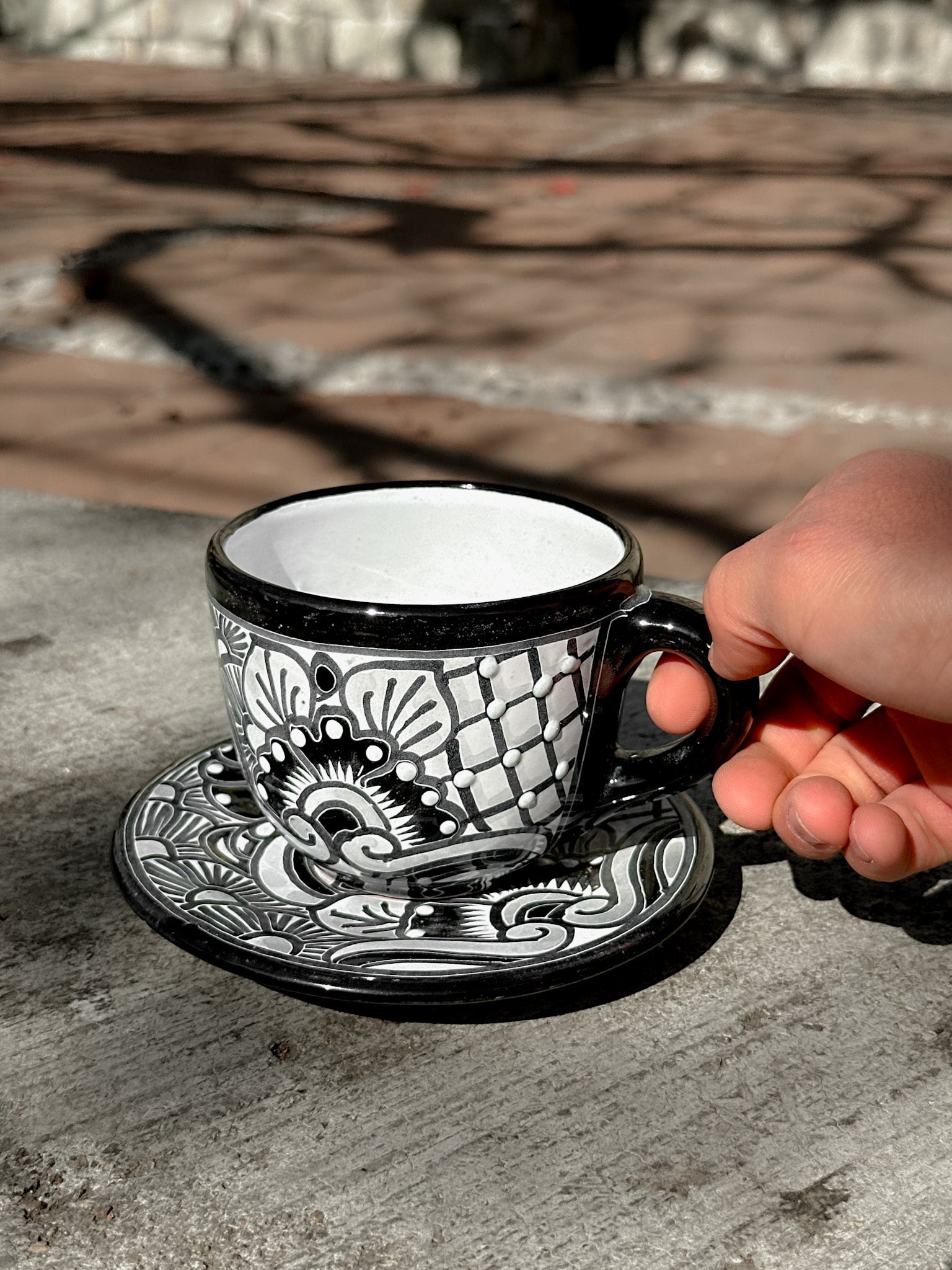 Set de Plato y Taza de Talavera Negra - PREVENTA (6 a 12 SEMANAS)